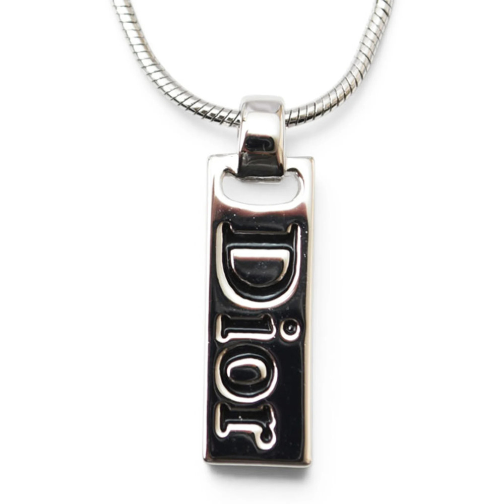 Christian Dior Necklace Pendant, Silver Plate